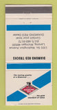 Matchbook Cover - Diamond REO Trucks Lansing MI WEAR 30 Strike