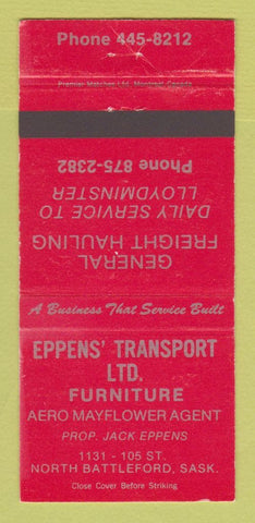 Matchbook Cover - Eppens' Transport Trucking North Battleford SK 30 Strike