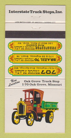 Matchbook Cover - Interstate Truck Stops Oak Grove MO Blue Springs  30 Strike