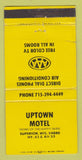 Matchbook Cover - Uptown Motel Superior WI WORN 30 Strike