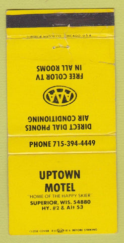 Matchbook Cover - Uptown Motel Superior WI WORN 30 Strike