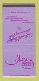 Matchbook Cover - Holiday Motor Lodge Williamsville NY 30 Strike
