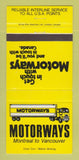 Matchbook Cover - Motorways Trucking Canada  30 Strike