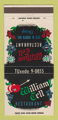 Matchbook Cover - William Tell Restaurant Chicago IL 30 Strike