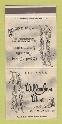 Matchbook Cover - Willow Inn West Northbrook IL 30 Strike