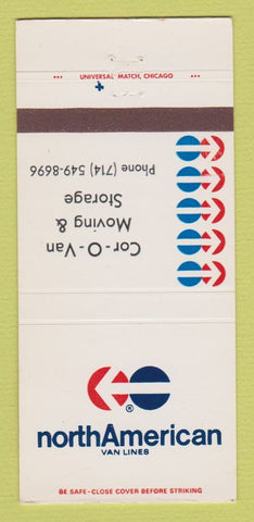 Matchbook Cover - North American Van Lines Cor O Van Moving 30 Strike