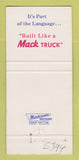 Matchbook Cover - Mack Semi Trucks 30 Strike