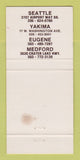 Matchbook Cover Peterbilt Semi Truck Seattle Yakima WA Medford OR WEAR 30 Strike