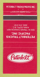 Matchbook Cover - Peterbilt Semi Trucks Kamloops BC WEAR 30 Strike