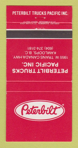 Matchbook Cover - Peterbilt Semi Trucks Kamloops BC WEAR 30 Strike