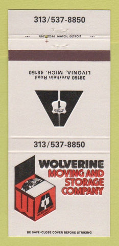 Matchbook Cover - Wolverine Moving Storage Trucking Livonia MI 30 Strike