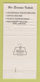 Matchbook Cover - Wolverine Moving Storage Trucking Livonia MI 30 Strike