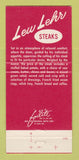 Matchbook Cover - Lew Lehr Steaks San Francisco CA 30 Strike