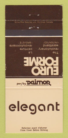 Matchbook Cover - Elegant Euro Forme Dairnor Montreal QC Clothes 30 Strike