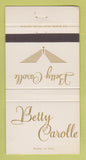 Matchbook Cover - Betty Carolle Clothes QC WEAR 30 Strike