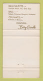 Matchbook Cover - Betty Carolle Clothes QC WEAR 30 Strike