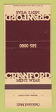 Matchbook Cover - Crawford Men's Clothes Troy MI 30 Strike