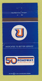 Matchbook Cover - Roadway Trucking 50th 1980 WEAR 30 Strike