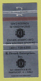 Matchbook Cover - Drezek Enterprises Trucking Pawtucket RI 30 Strike