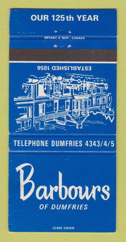 Matchbook Cover - Barbours of Dumfries Stranraer Scotland WEAR 30 Strike