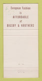 Matchbook Cover - Bigsby & Kruthers Chicago IL Clothes 30 Strike
