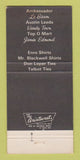 Matchbook Cover - De Andra Clothing Laredo TX 30 Strike