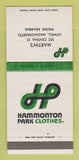 Matchbook Cover - Hammonton Park Clothes Martin's Lowell MA 30 Strike