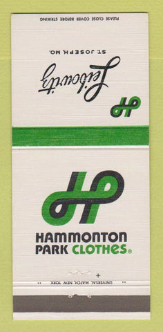 Matchbook Cover - Hammonton Park Clothes Leibowitz St Joseph MO 30 Strike