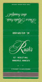 Matchbook Cover - Rush's Bridal Clothes Minneapolis MN 30 Strike