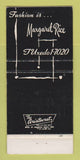 Matchbook Cover - Margaret Rice Grosse Pointe Farms MI Clothes WEAR 30 Strike