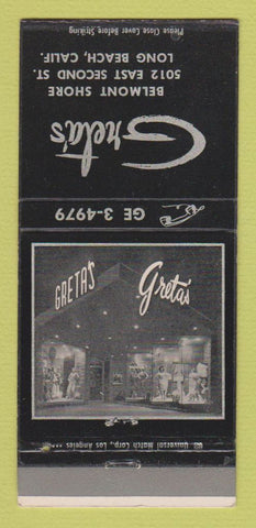 Matchbook Cover - Great's Clothes Long Beach CA Women's 30 Strike