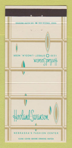 Matchbook Cover - Hovland Swanson Clothes Lincoln NE 30 Strike
