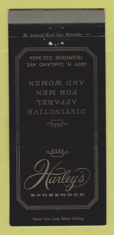 Matchbook Cover - Harley's Shorewood Clothes Milwaukee? WI 30 Strike
