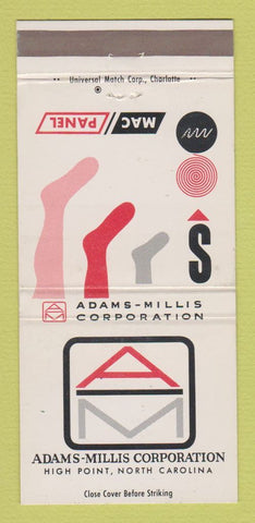 Matchbook Cover - Adams Mills Socks High Point NC WEAR 30 Strike