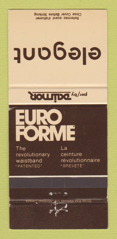 Matchbook Cover - Elegant Euro Forme Dairnor Montreal QC Clothes 30 Strike