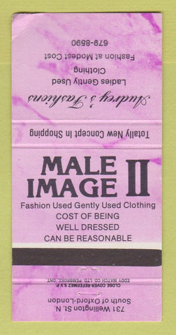 Matchbook Cover - Male Image II Clothes London ON WORN 30 Strike