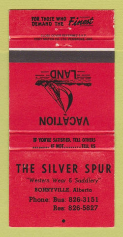 Matchbook Cover - Silver Spur Western Clothes Bonnyville AB 30 Strike