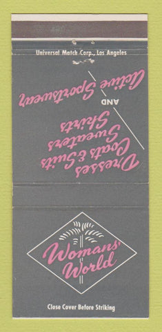 Matchbook Cover - Womans' World Clothes Oxnard CA 30 Strike