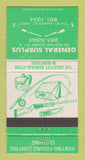 Matchbook Cover - General Surplus Sporting Goods Clothes Montreal QC 30 Strike