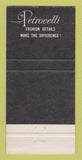 Matchbook Cover - Petrocelli Men's Clothes Coronato Palo Alto CA 30 Strike