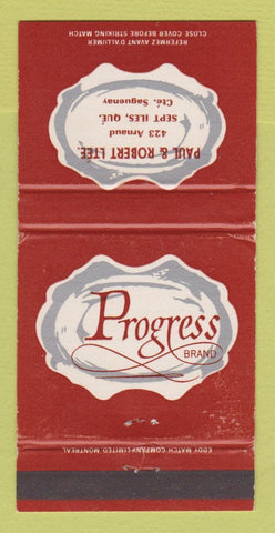 Matchbook Cover - Progress Men's Clothes Paul Robert Sept Iles QC 30 Strike