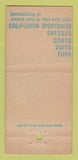 Matchbook Cover - Jerry Lieban Women's Clothes Norfolk VA WEAR 30 Strike