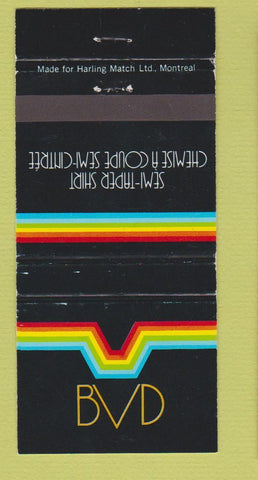 Matchbook Cover - BVD Clothes Shirts Canada 30 Strike