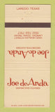Matchbook Cover - Joe de Anda Clothes Laredo TX 30 Strike