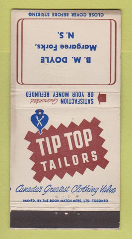 Matchbook Cover - Tip Top Tailors BM Doyle Margaree Forks NS WEAR 30 Strike