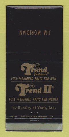 Matchbook Cover - Tren Clothes Huntley York New York City IMPRINT WEAR 30 Strike