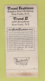 Matchbook Cover - Tren Clothes Huntley York New York City IMPRINT WEAR 30 Strike