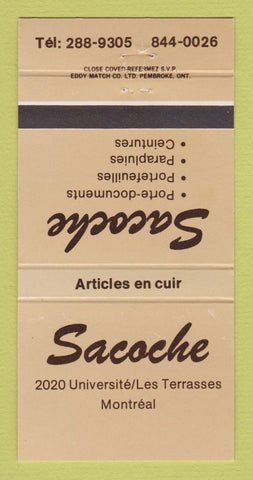 Matchbook Cover - Sacoche Montreal QC Clothes 30 Strike
