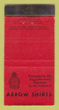 Matchbook Cover - Arrow Shirts Canada Military Montreal QC WORN 30 Strike