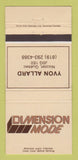 Matchbook Cover - Dimension Mode Clothes Allard Nicolet QC 30 Strike